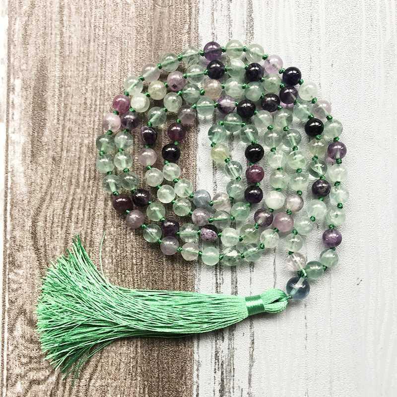Healing Stone Mala Necklace For Women 108 Flourite Beads Knotted Jewelry Prayer Gifts Mother
Healing Stone Mala Necklace For Women 108 Flourite Beads Knotted Jewelry Prayer Gifts Mother