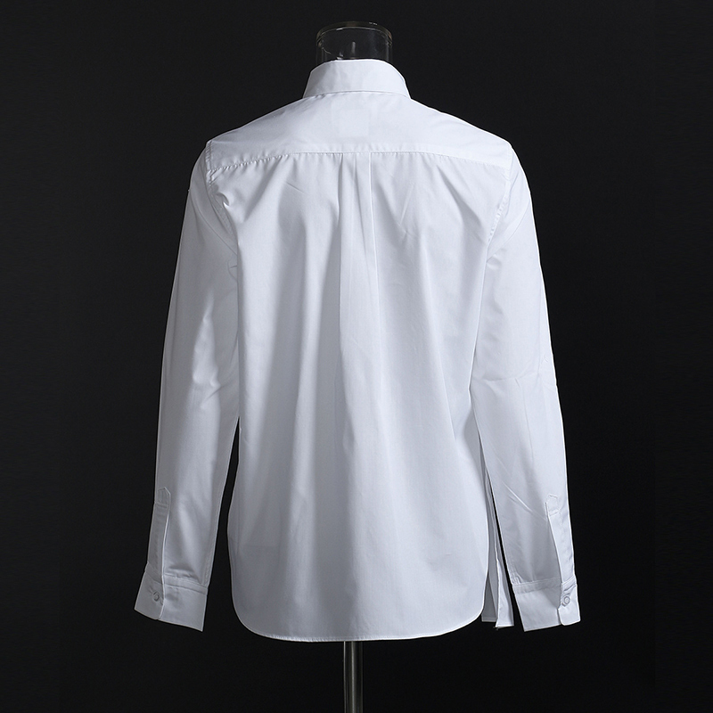 White Pleated Casual Shirt For Women Lapel Long Sleeve Patchwork Button Blouse Female Fashion Clothing Spring 210524