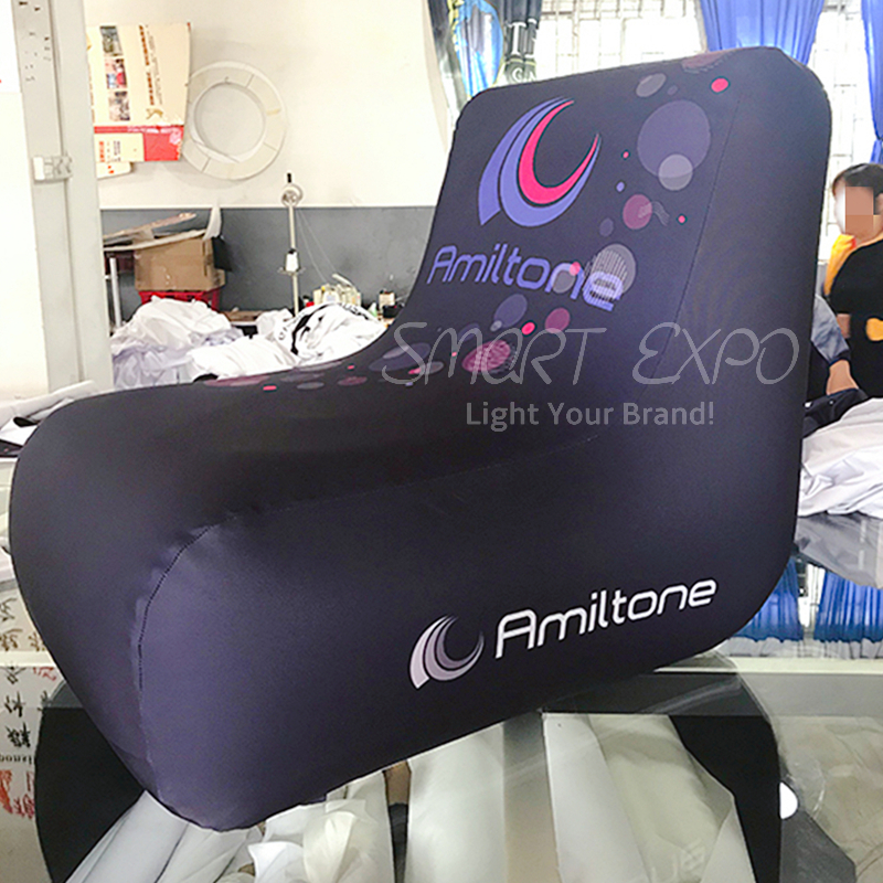 Inflatable Seating Chair with Custom Full Color Printing and Manual Pump