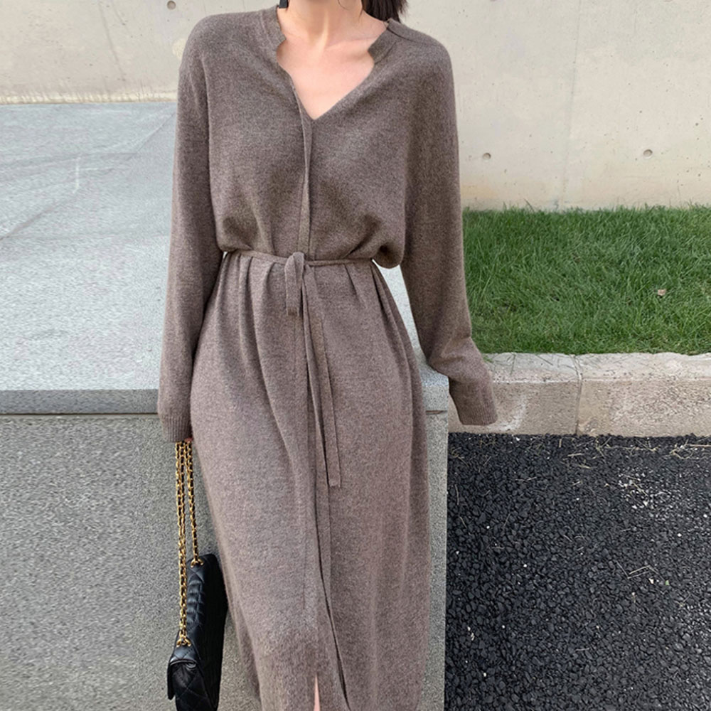 Autumn Japanese Style Korean Fashion Womens Clothing Solid Color Long Sleeve V-neck Casual Simplicity Knit Dress 5xl, Apricot
Autumn Japanese Style Korean Fashion Womens Clothing Solid Color Long Sleeve V-neck Casual Simplicity Knit Dress 5xl, Apricot