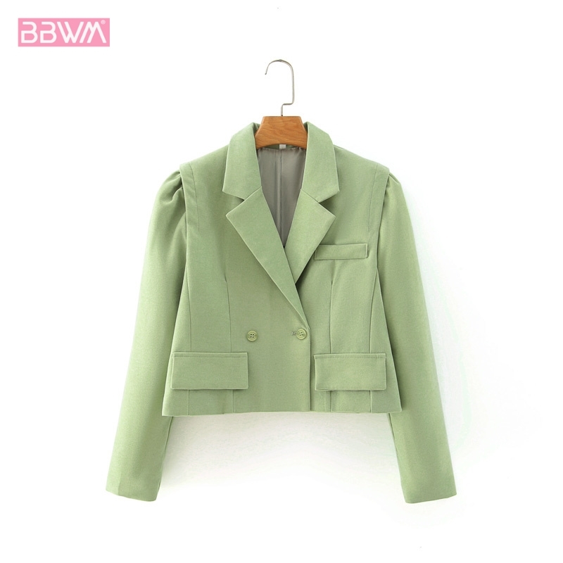 Korean Style Lapel Long Sleeve Short Casual Jealous Female Coat Harajuku College Style Loose Pocket Chic Women's Jacket 210507