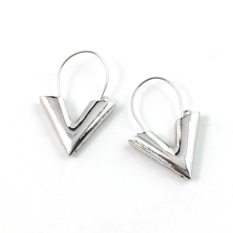 Hoop & Huggie Earrings Simple Metal Alloy Plating Letter V Shape Fashion Small Mother's Day Gift