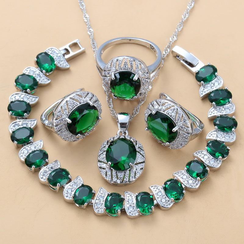 Earrings & Necklace Bridal Silver Color Trendy Costume Big Jewelry Sets With Natural Stone CZ Green Clip Bracelet And Ring For Women
Earrings & Necklace Bridal Silver Color Trendy Costume Big Jewelry Sets With Natural Stone CZ Green Clip Bracelet And Ring For Women