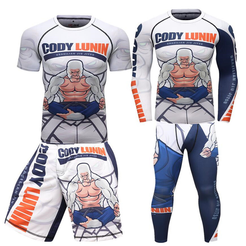 Men Jiu Jitsu KickBoxing Muay Thai Mens Boxing Jerseys BJJ MMA Rashguard Compression T Shirts Sets Running Shirts Leggings Suits 210426, White;black
Men Jiu Jitsu KickBoxing Muay Thai Mens Boxing Jerseys BJJ MMA Rashguard Compression T Shirts Sets Running Shirts Leggings Suits 210426, White;black