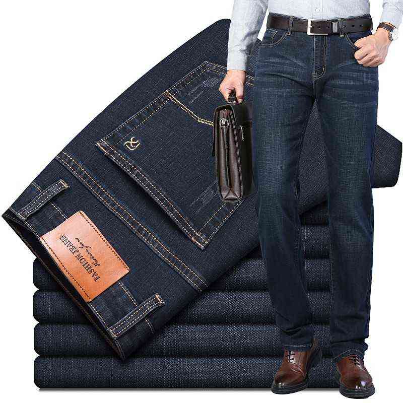 Stretch Clasic Grey Blue Black Trousers Men Jeans Business CasualGrey Blue Black Trousers Male Slim Denim Pants 211120