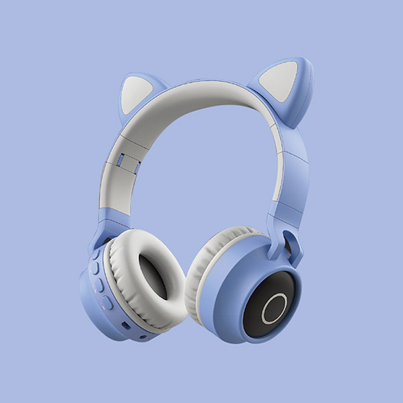 LED Cat Ear Noise Cancelling Headphones Bluetooth 5.0 Young People Kids Headset Support TF Card 3.5mm Plug With Mic Retail Package