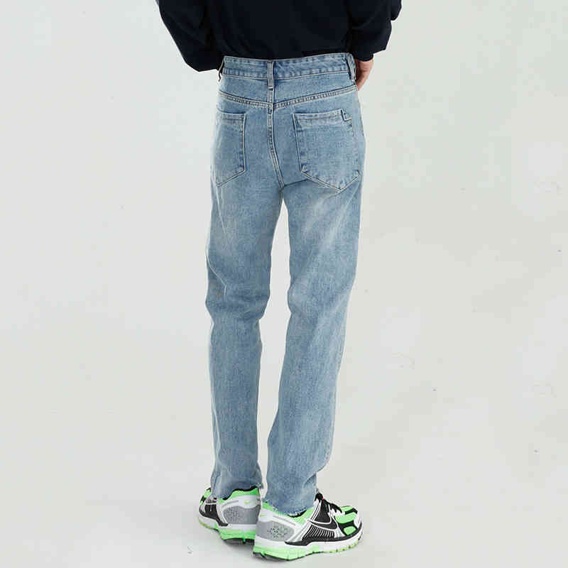 IEFB Men's Wear Slim Fashion Denim Pants Waist Adjustable Jeans Spring Summer High Waist Straight Trousers 9Y6148 210524