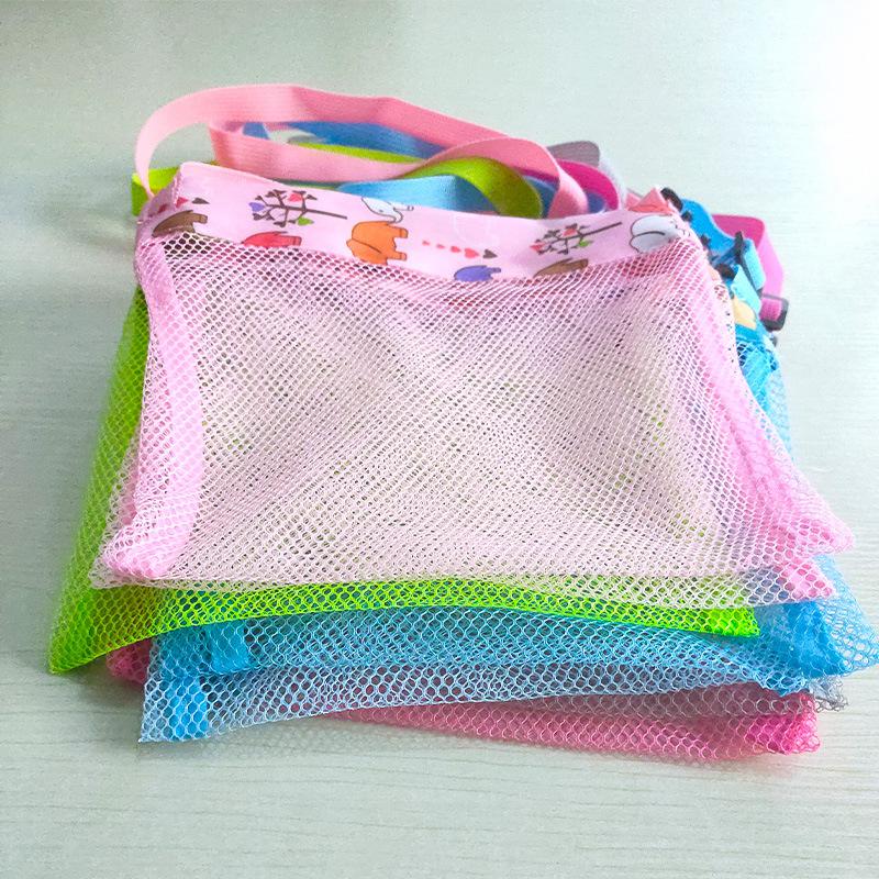 23x23cm Amazing Beach Mesh Bag Portable Kid's Oblique Backpack Children's Fun Pouch Toys Sea Shell Storage Supplies Seafront Comf