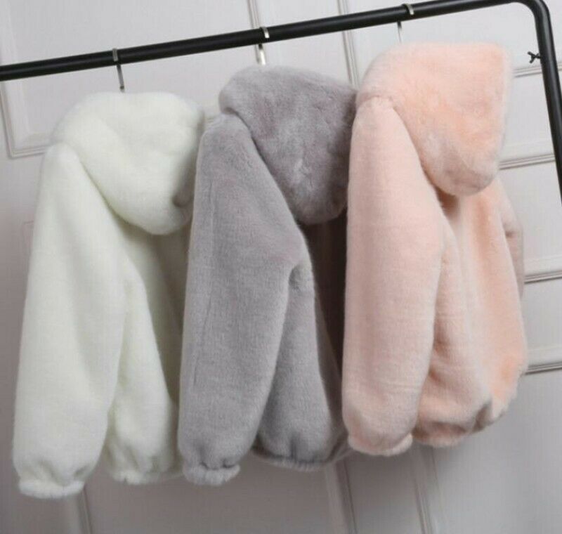 Wonder Winter Casual Fur Jacket Outwear Faux Rabbit Hooded Coat Vintage Thick Warm Jackets Parkas 210510