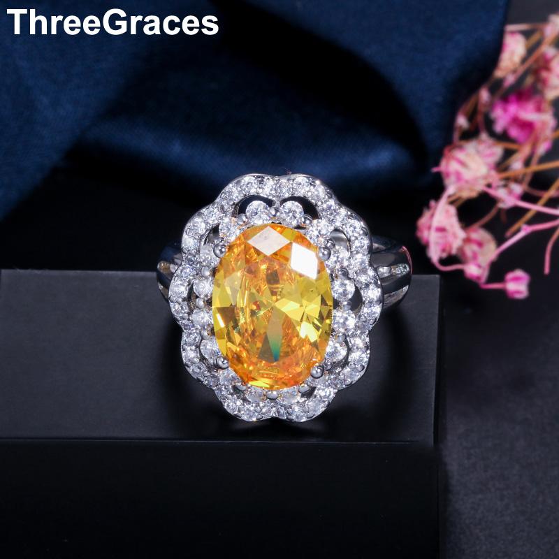 Cluster Rings ThreeGraces Trendy Oval Shape Cubic Zirconia Crystal Micro Pave Big Yellow Stone Shiny Bridal Wedding Ring For Women RG044, Golden;silver
Cluster Rings ThreeGraces Trendy Oval Shape Cubic Zirconia Crystal Micro Pave Big Yellow Stone Shiny Bridal Wedding Ring For Women RG044, Golden;silver
