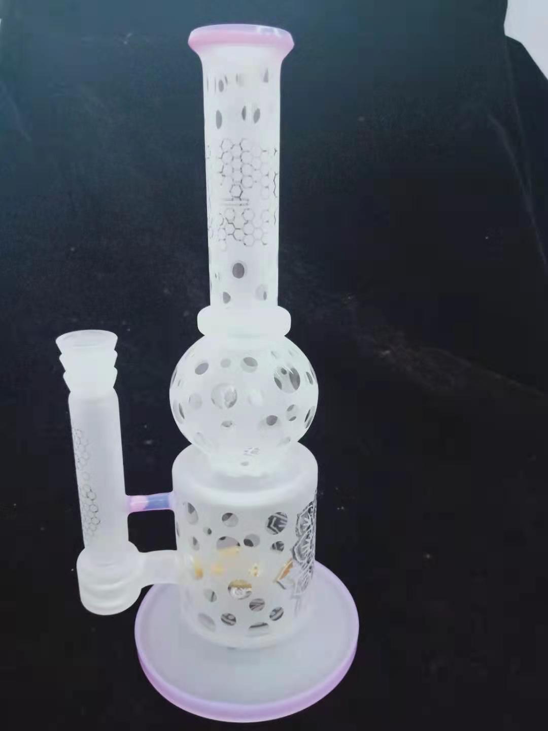 Glass hookah, frosted oil rig smoking pipe, bong engraved pattern, factory direct price concessions
Glass hookah, frosted oil rig smoking pipe, bong engraved pattern, factory direct price concessions
