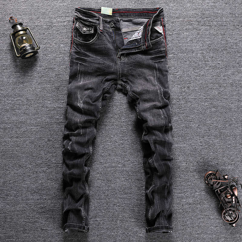 European Vintage Fashion Men Jeans Retro Black Gray Elastic Slim Fit Ripped Designer Stretch Casual Cotton Denim Pants 3U8H
European Vintage Fashion Men Jeans Retro Black Gray Elastic Slim Fit Ripped Designer Stretch Casual Cotton Denim Pants 3U8H
