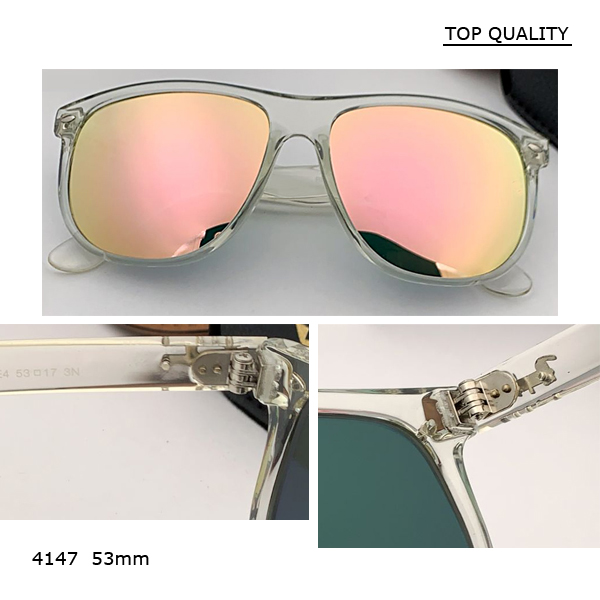 Newest uv400 Clear Sunglasses Women Transparent Frame flash Vision 4147 53mm Sun Glasse Mirror Reflective Glasses pink Eyewear
Newest uv400 Clear Sunglasses Women Transparent Frame flash Vision 4147 53mm Sun Glasse Mirror Reflective Glasses pink Eyewear
