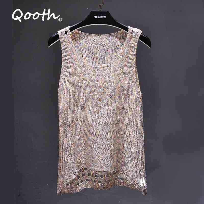 Summer Shiny Lurex knit Top Women Hollow out Sequined Sleeveless Shirt Bohemian Slim Casual Bling Camisole Tanks Femme QH1970 210518, Dark blue
Summer Shiny Lurex knit Top Women Hollow out Sequined Sleeveless Shirt Bohemian Slim Casual Bling Camisole Tanks Femme QH1970 210518, Dark blue