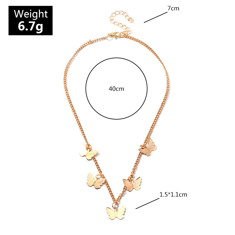 European Popular Gold Silver Plated Steric Cute Butterfly Choker Necklace for Women Charm Short Necklace Bridal Wedding Jewelry Anniversary Valentine&