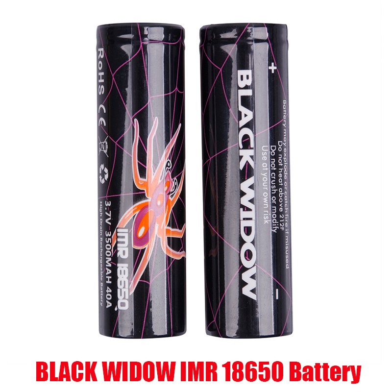 BLACK WIDOW IMR 18650 Battery 3500mAh 40A Rechargable Li-ion Cell For Electronic Cigarette Vape Box Mod
BLACK WIDOW IMR 18650 Battery 3500mAh 40A Rechargable Li-ion Cell For Electronic Cigarette Vape Box Mod