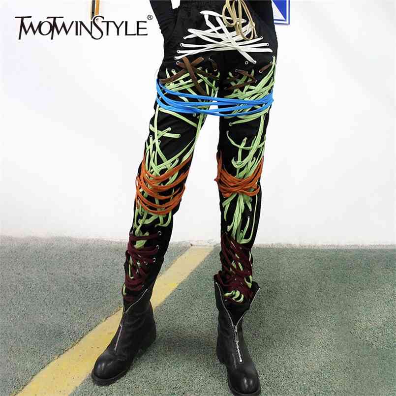 Bandage Streetwear Black Pants For Women High Waist Lace Up Bowknot Cross Trousers Female Fashion 210521, Colorful
Bandage Streetwear Black Pants For Women High Waist Lace Up Bowknot Cross Trousers Female Fashion 210521, Colorful