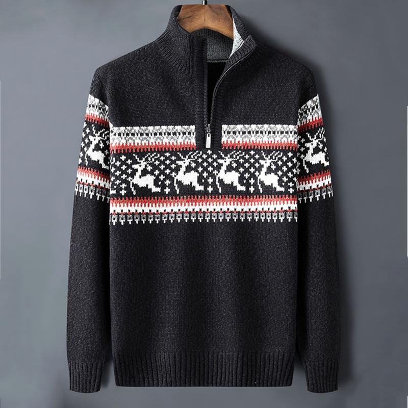 Men's Sweaters Men Autumn Winter 2021 Fleece Sweater Elk Print Half Zip Cardigan Jacket Long Sleeve Fashion Contrast Color Pullover, White;black
Men's Sweaters Men Autumn Winter 2021 Fleece Sweater Elk Print Half Zip Cardigan Jacket Long Sleeve Fashion Contrast Color Pullover, White;black