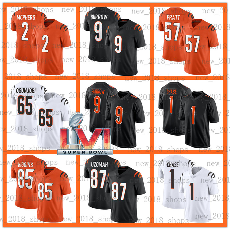 Cincinnati''Bengals''Football Jerseys 9 Joe Burrow Ja'Marr Chase Joe Mixon Sam Hubbard Tee Higgins Tyler Boyd Evan McPherson Germaine Pratt Vonn Bell, Custom men jersey+patch(m h)
Cincinnati''Bengals''Football Jerseys 9 Joe Burrow Ja'Marr Chase Joe Mixon Sam Hubbard Tee Higgins Tyler Boyd Evan McPherson Germaine Pratt Vonn Bell, Custom men jersey+patch(m h)