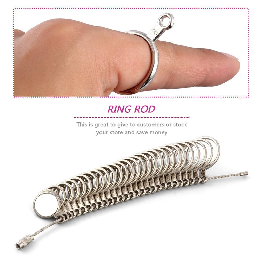 Silver Ring Sizer Finger Sizing Metal Tape Ring Doorn American Mate