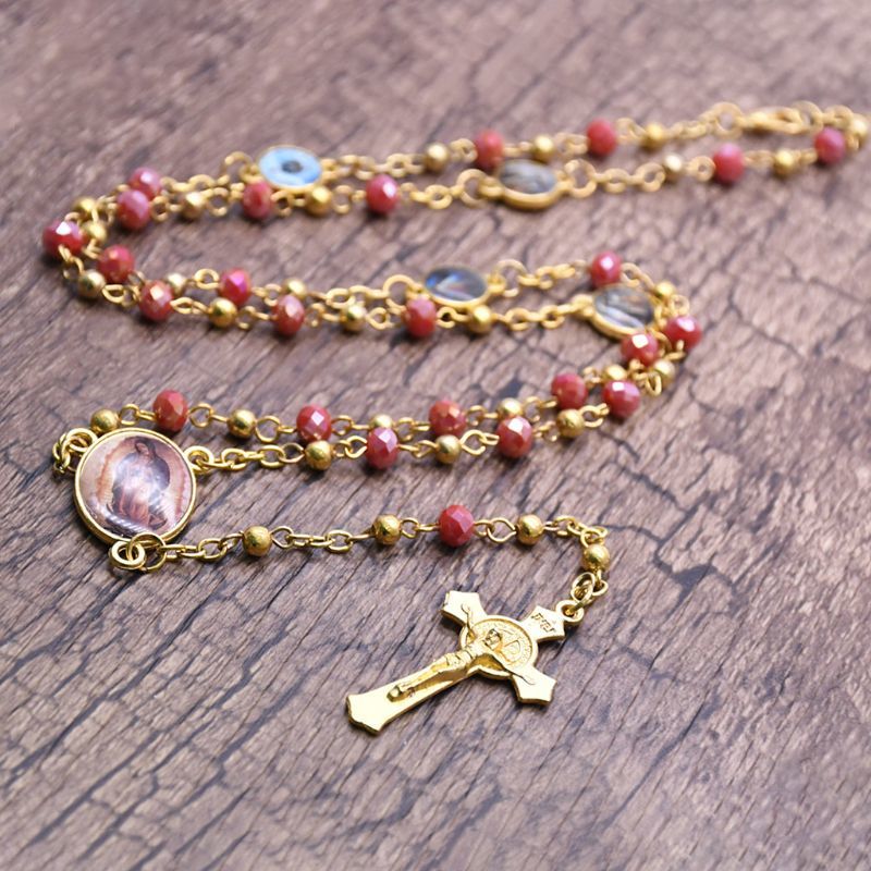Christian Crucifixion Jesus Chain Russian Cross Prayer Hanger Crucifixion Cross Hanger Chain Jesus Glass Crystal Chain