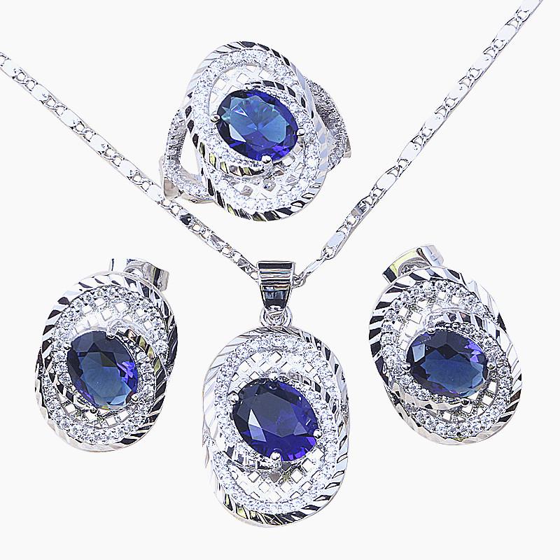 Earrings & Necklace White Gold Color Jewelry Trendy Bridal Oval Shape Blue Zircon Earring Ring Wedding Sets For Girls And Women T137, As pic
Earrings & Necklace White Gold Color Jewelry Trendy Bridal Oval Shape Blue Zircon Earring Ring Wedding Sets For Girls And Women T137, As pic