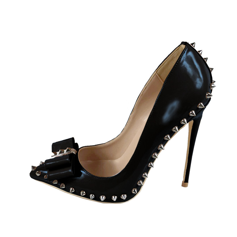 Dark Nude 12cm Extreme High Heels Women Shoes with Bow Rivets Black Red Pointed Toe Shallow Ladies Shiny Leather Spiked Pumps Fashion Bride Shoe
Dark Nude 12cm Extreme High Heels Women Shoes with Bow Rivets Black Red Pointed Toe Shallow Ladies Shiny Leather Spiked Pumps Fashion Bride Shoe