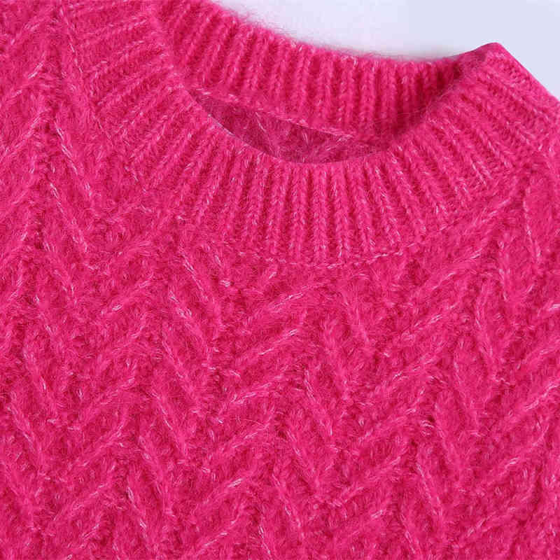 PUWD Casual Woman Rose Red Soft Slim Knitted Vest Spring Fashion Ladies Crochet Sleeveless Tops Girls Sweet Cute Sweaters 210524