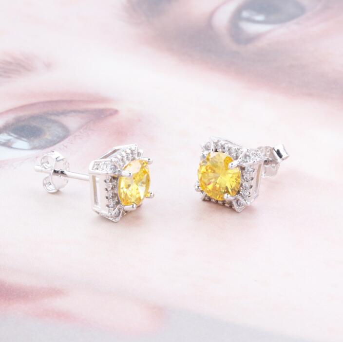 Sterg Sier Round-Cut Emerald Cubic Zirconia Eternity Stud Earrings