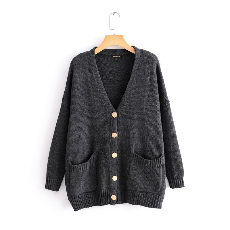Women' Sweaters Fashion Women In 60-1115 European And American Cutting Knit Sweater, Black 
Women' Sweaters Fashion Women In 60-1115 European And American Cutting Knit Sweater, Black
