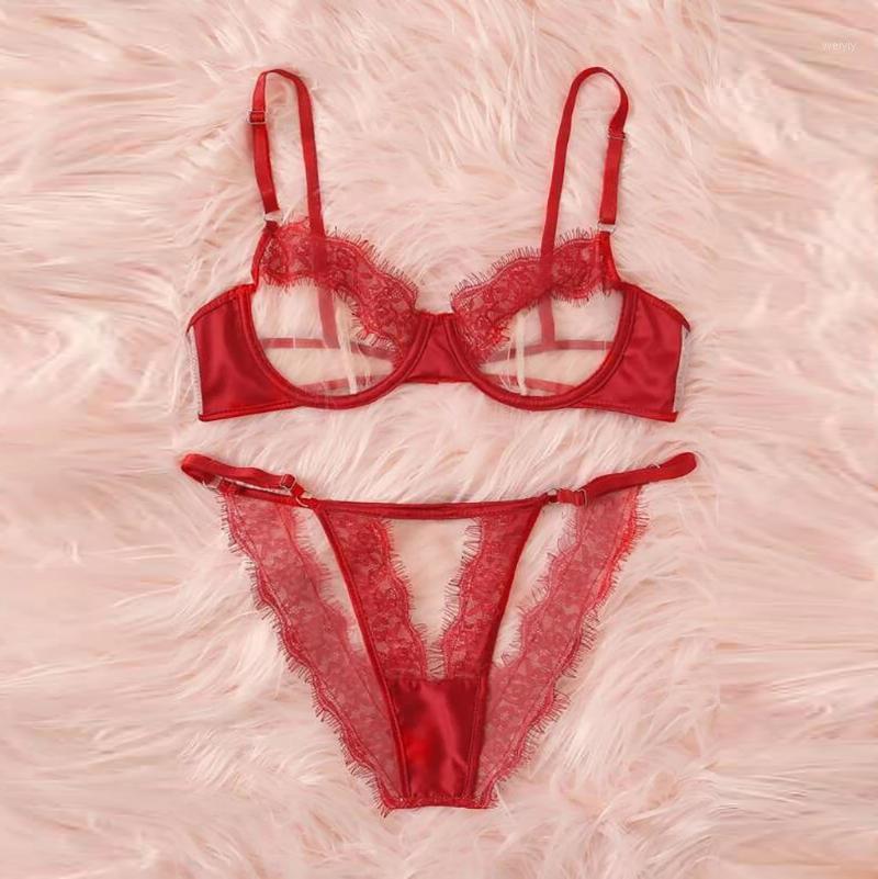 Bras Sets Fashion Women Solid Colors Corset Lace Embroidery Underwire Bra Transparent Sleepwear Underwear Bralette+Briefs Lingerie Set#p3, Red 
Bras Sets Fashion Women Solid Colors Corset Lace Embroidery Underwire Bra Transparent Sleepwear Underwear Bralette+Briefs Lingerie Set#p3, Red