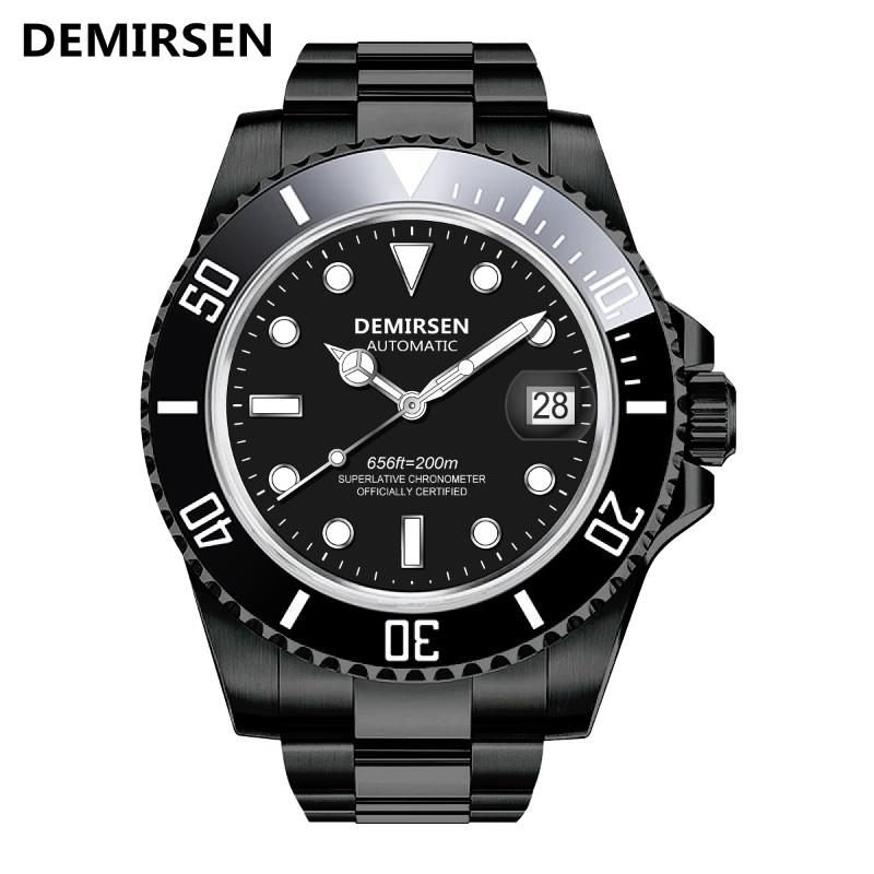 Wristwatches Demirsen Men Mechanical Wristwatch 40mm Waterproof Luminous Stainless Steel Sapphire Black Sport Automatic Watch, Black (pe bag)
Wristwatches Demirsen Men Mechanical Wristwatch 40mm Waterproof Luminous Stainless Steel Sapphire Black Sport Automatic Watch, Black (pe bag)