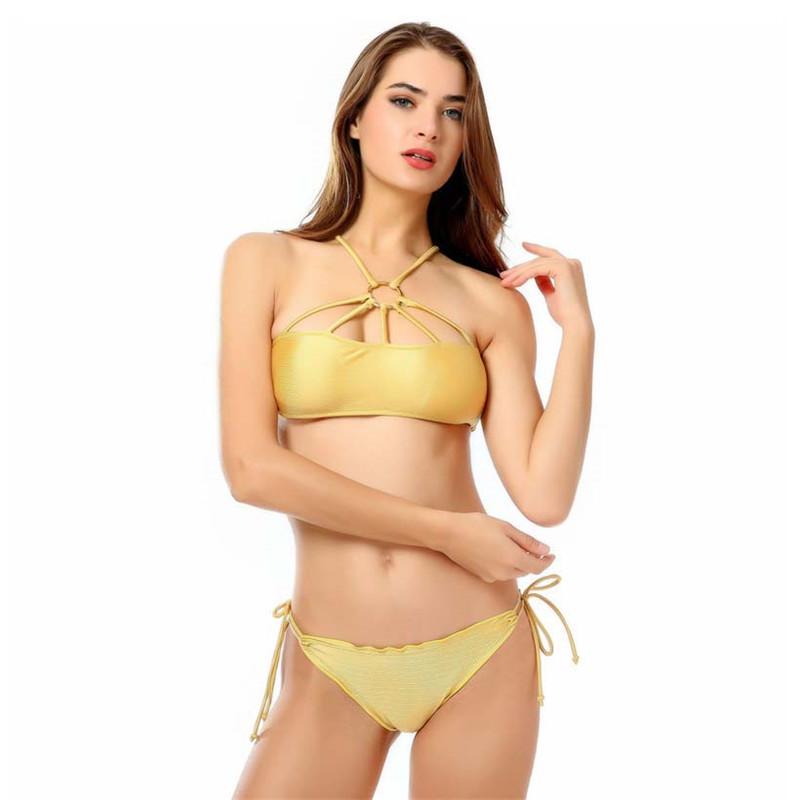 Women' Swimwear Sexy Bikini 2021 Women Swimsuit Bikinis Set Biquini Swimm Suit Solid Color Multi Rope Metal Ring Lace Up Beautiful Back, Yellow
Women' Swimwear Sexy Bikini 2021 Women Swimsuit Bikinis Set Biquini Swimm Suit Solid Color Multi Rope Metal Ring Lace Up Beautiful Back, Yellow