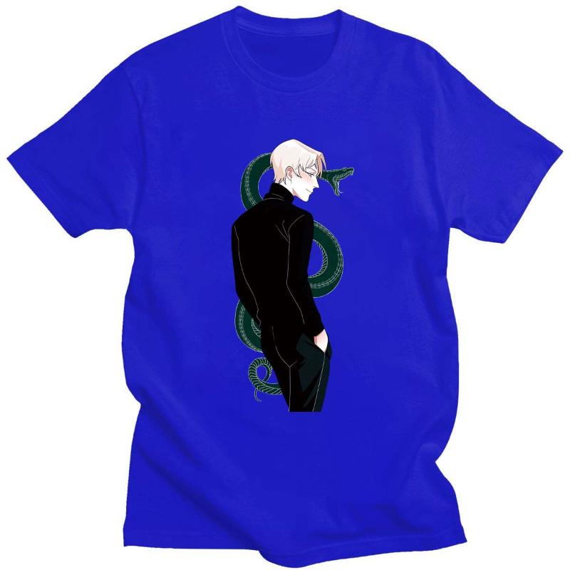 Men's T-Shirts Draco Malfoy With Green Snake T Shirts Unisex Men Black Shirt Artwork Print Tee Basic Casual Short Sleeve Top