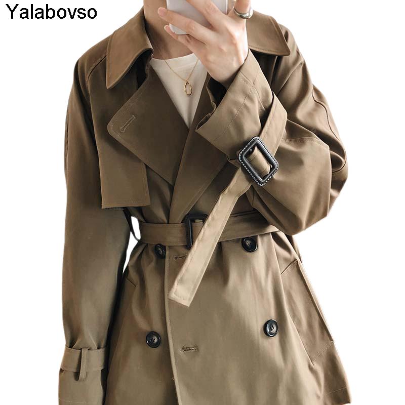 Women's Trench Coats Short British Windbreaker For Women Korean Stylles Gray Khaki Coffee Color Belt Fashion Coat Female Loose Manteau Femme
Women's Trench Coats Short British Windbreaker For Women Korean Stylles Gray Khaki Coffee Color Belt Fashion Coat Female Loose Manteau Femme