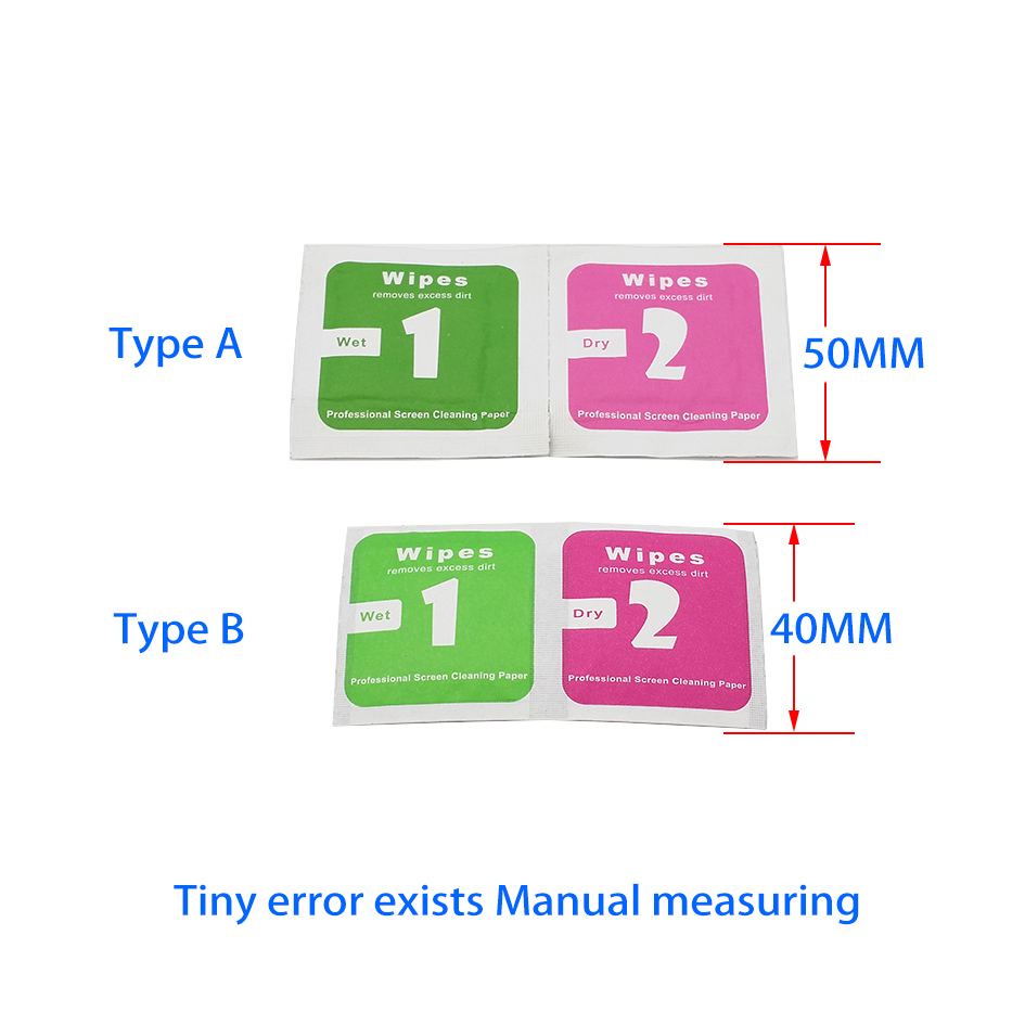 Dry-Wet Wipes For Tempered Glass Screen Protectors Accessories Alcohol Pad Mobile Screen Cleaning Cloth Dust Absorber