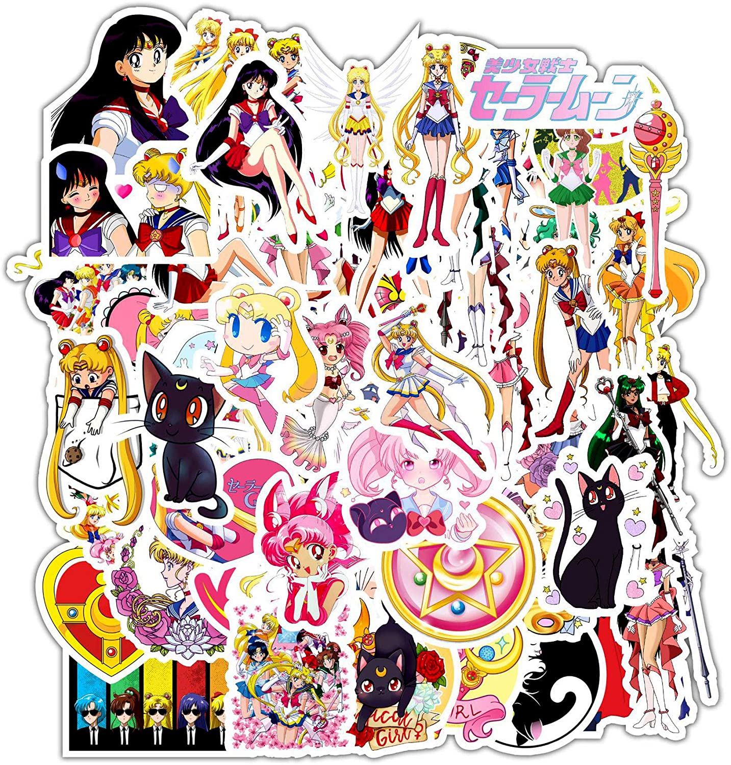 70PcsPack Cute Anime Cartoon Lovely Vinyl Sticker Waterproof Stickers for Water Bottle Laptop Planner Scrapbook Wall Skateboard O