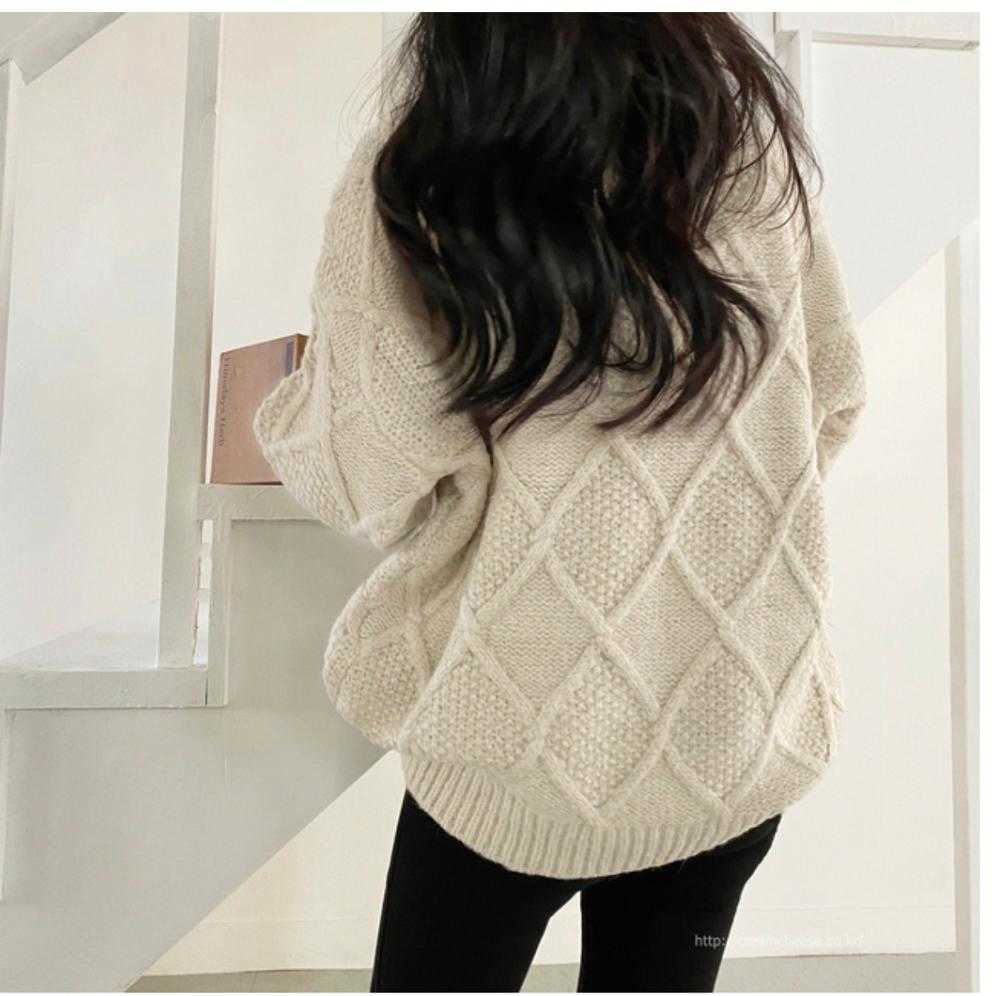 Qooth CHIC Winter Spring Women Casual Sweater Full Sleeve Pullovers Twisted Knitted Loose Midi Length Jumper QT276 210609