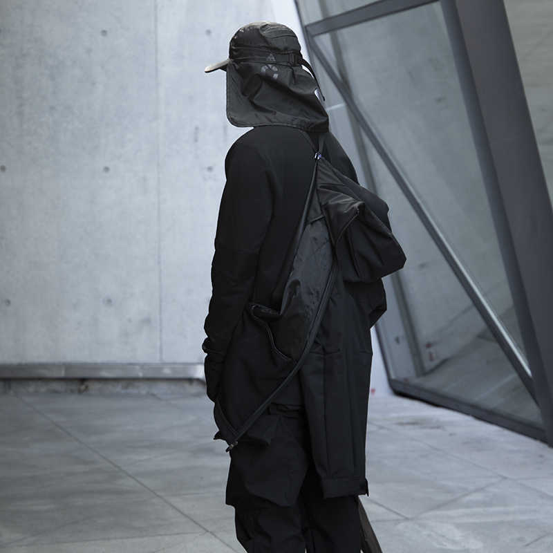 WHYWORKS Techwear Water Resistant Black Softshell Jacket Hip Hop Style Punk Fashion 210819Z