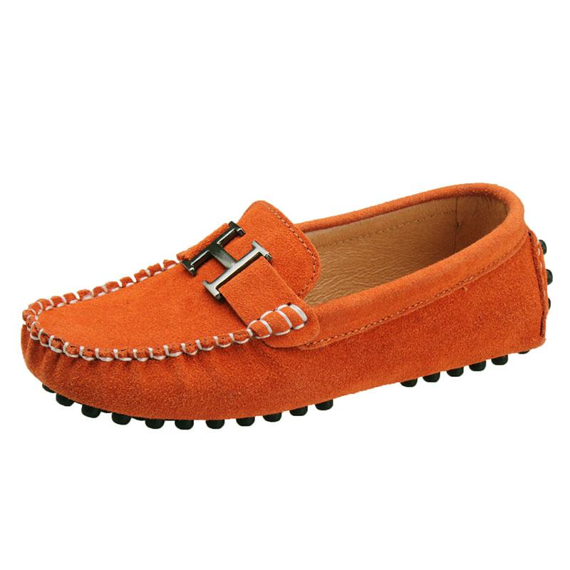 Flat Shoes Quality Kids Children's Loafers For Boys Girls Moccasins Suede Children Flats Casual Boat Wedding Leather Autumn