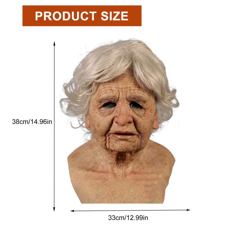 Party Mas Old Man Scary Mask Cosplay Full Head Latex Halloween Horror Masquerade Headgear Decor