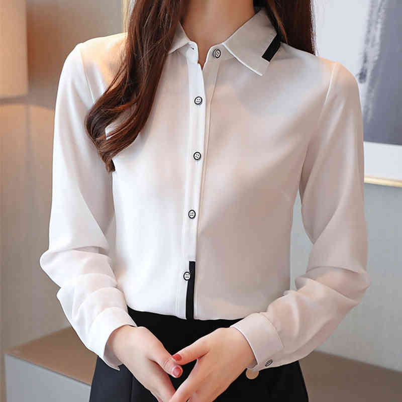 blouses woman ladies tops and camisa mujer manga larga blusa feminina long sleeve chiffon office shirts 6953 50 210427