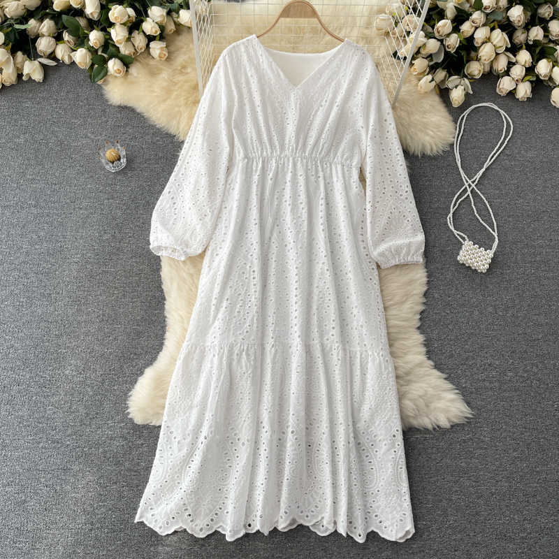 DEAT Women Dress Round Neck Short sleeve Arrivals Lady Sexy Fashion Spring Summer 11D558 210709