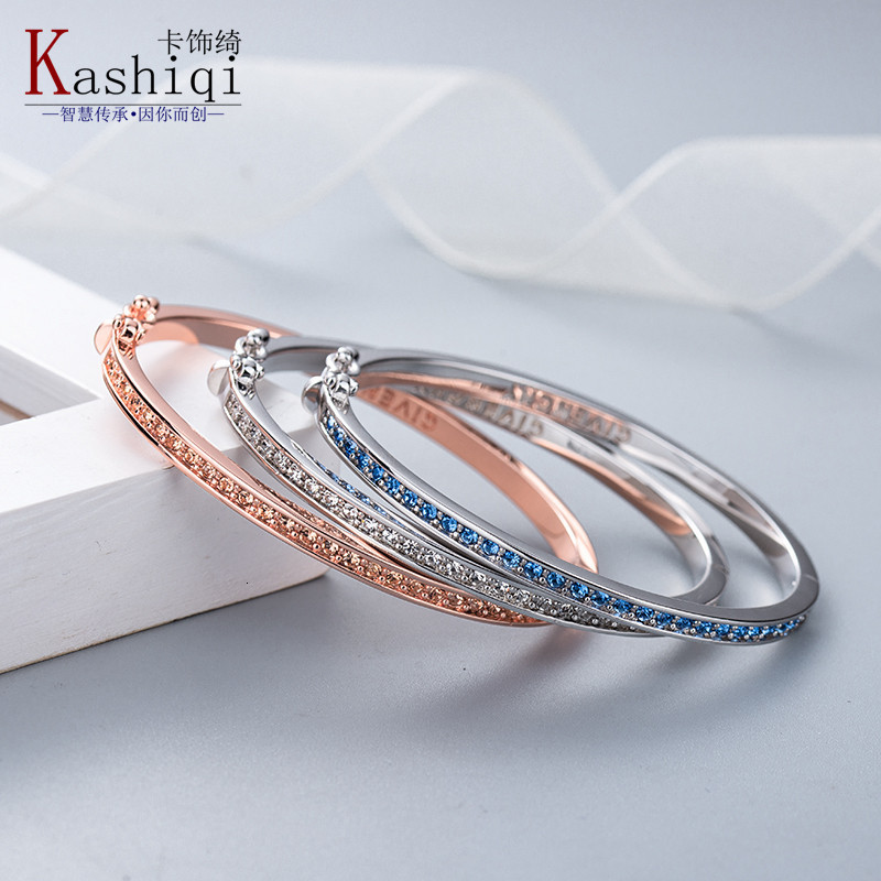Bangles Bracelet Jijia's Same Single Row Diamond Women's Fashion Simple Personalized Plated with 18k Rose Gold Is a Seller, Black
Bangles Bracelet Jijia's Same Single Row Diamond Women's Fashion Simple Personalized Plated with 18k Rose Gold Is a Seller, Black