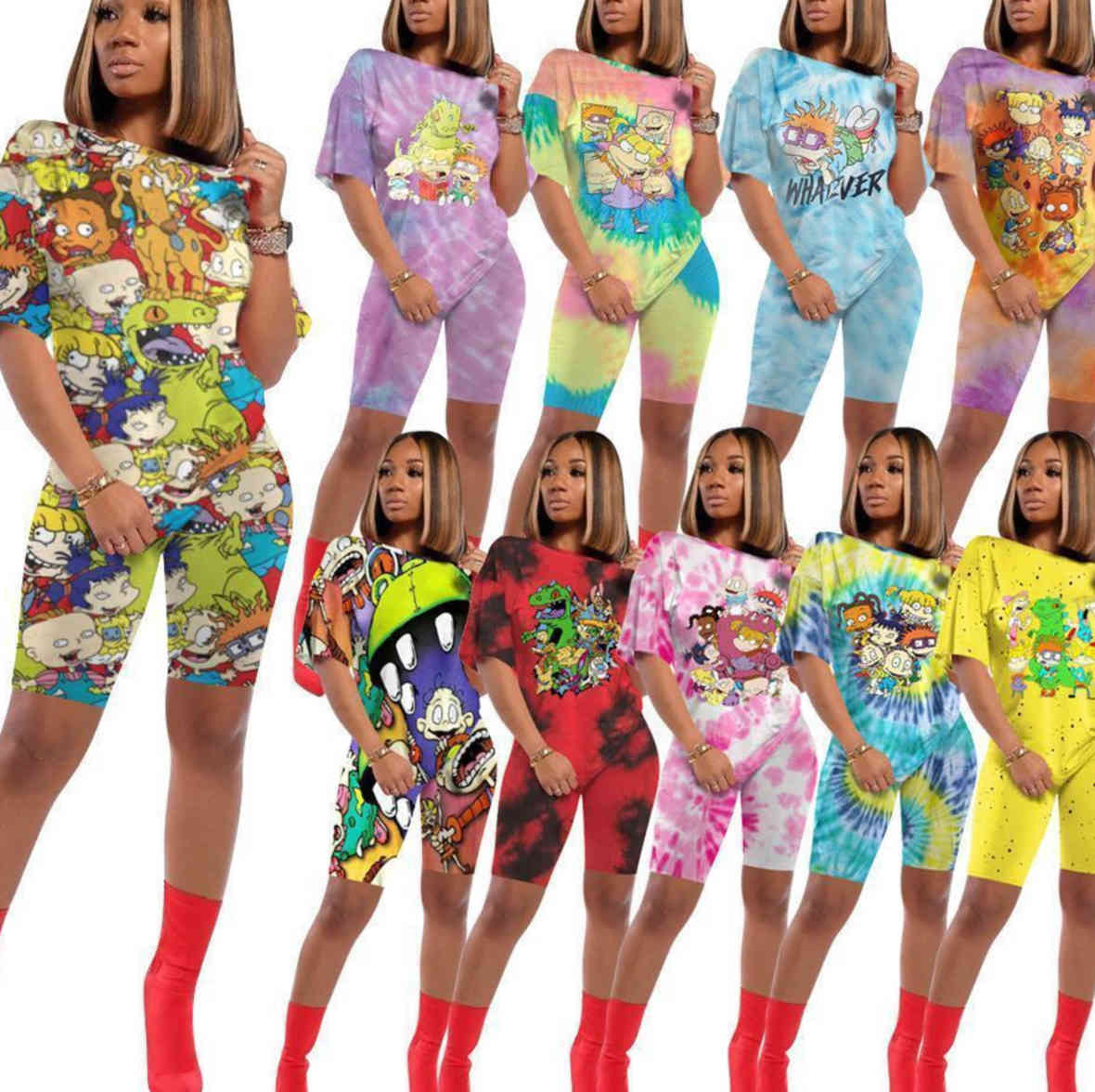 Summer Womens Cartoon Printed tracksuits Casual Sportswear Fashion Tie Dye Loose Short Sleeve T-shirt Shorts 2 Piece Set Outfits Jogger Suit, Gray
Summer Womens Cartoon Printed tracksuits Casual Sportswear Fashion Tie Dye Loose Short Sleeve T-shirt Shorts 2 Piece Set Outfits Jogger Suit, Gray