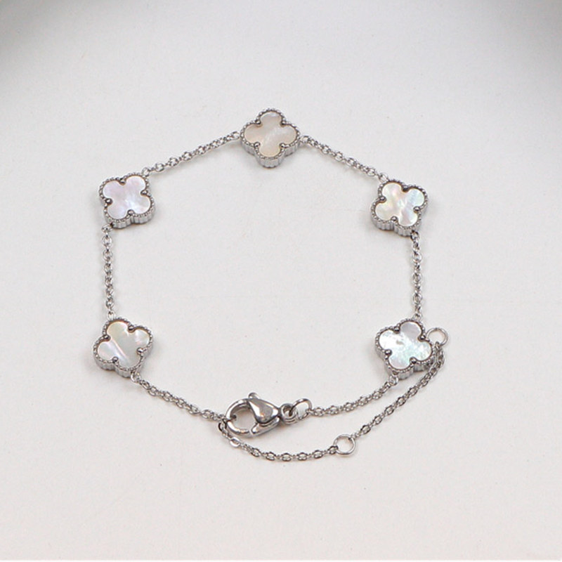 Fashion 925 Sterling Silver Women Van Chain Four-Leaf Clover Single Flower Bracelet Cleef Titanium Steel 14K Bracelets Arpels Gift With Box B2, Black
Fashion 925 Sterling Silver Women Van Chain Four-Leaf Clover Single Flower Bracelet Cleef Titanium Steel 14K Bracelets Arpels Gift With Box B2, Black