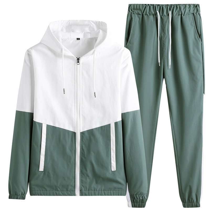 Tracksuits Tracksuitsleisure sports suit Men's autumn and winter casual jacket, Green