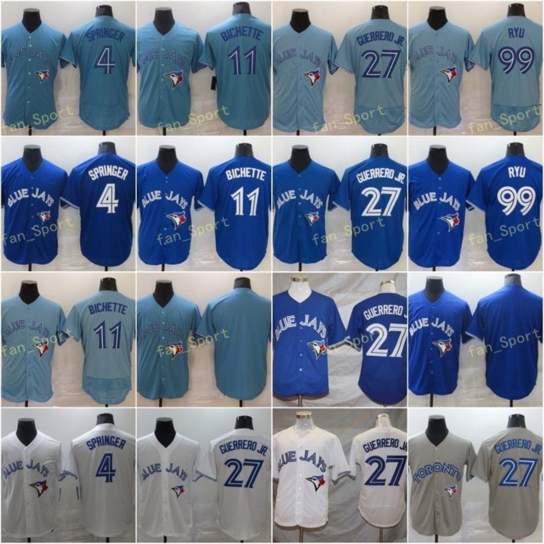 4 George Springer Baseball Jerseys 99 Hyun-Jin Ryu 11 Bo Bichette 27 Vladimir Guerrero Jr Stitched Flexbase Cool Base Team White Light Blue Grey, Men
4 George Springer Baseball Jerseys 99 Hyun-Jin Ryu 11 Bo Bichette 27 Vladimir Guerrero Jr Stitched Flexbase Cool Base Team White Light Blue Grey, Men