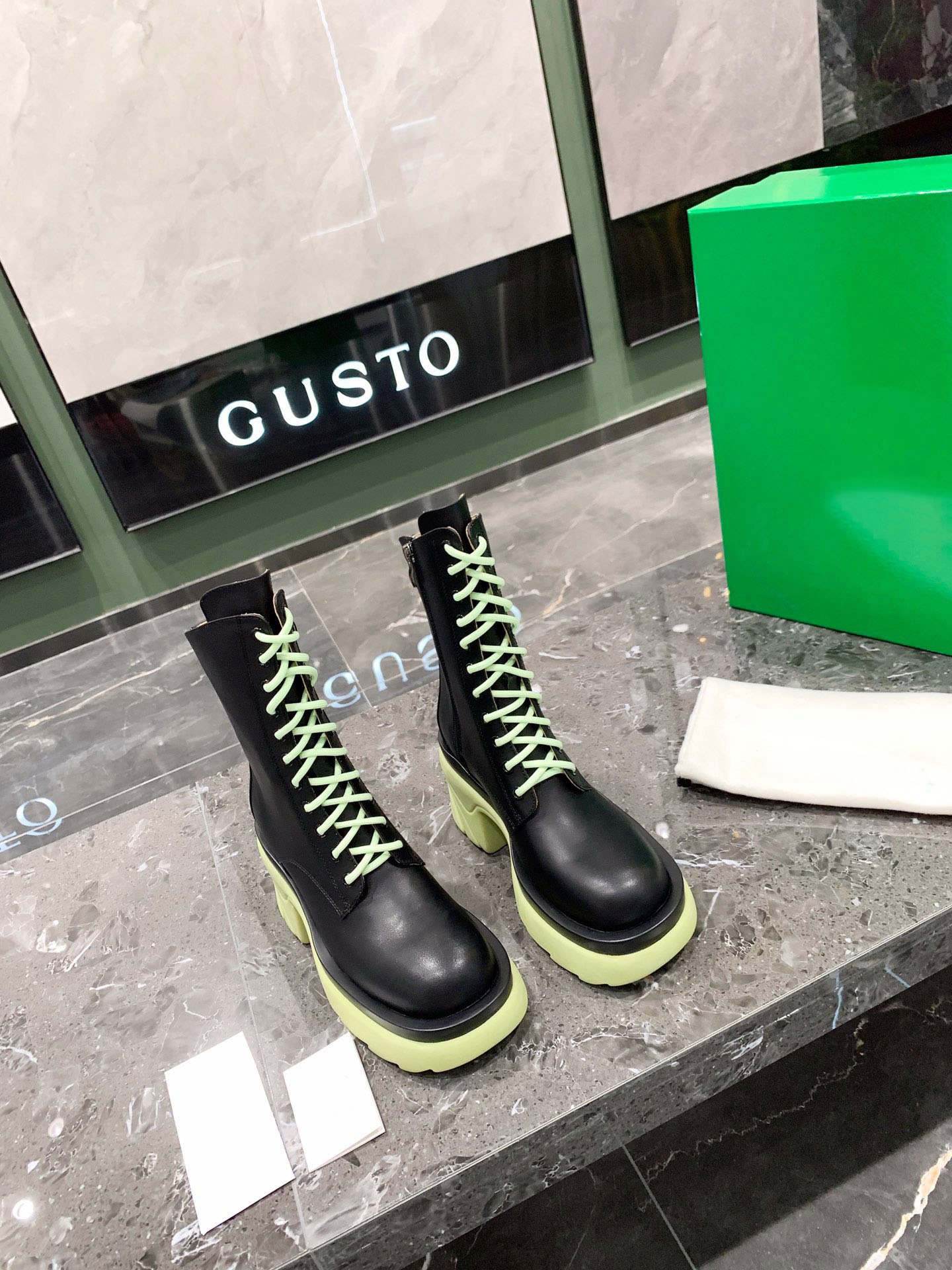 Multicolor jelly outsole women's low heel boots strap side zipper design leather material size 35-40