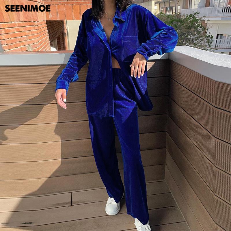 Women's Two Piece Pants SEENIMOE 2022 Blue 2 Women Winter Shirt And Wide Leg Sprots Pantsuit Tracksuit Sweatpants Solid Female Suits Streetw, White
Women's Two Piece Pants SEENIMOE 2022 Blue 2 Women Winter Shirt And Wide Leg Sprots Pantsuit Tracksuit Sweatpants Solid Female Suits Streetw, White